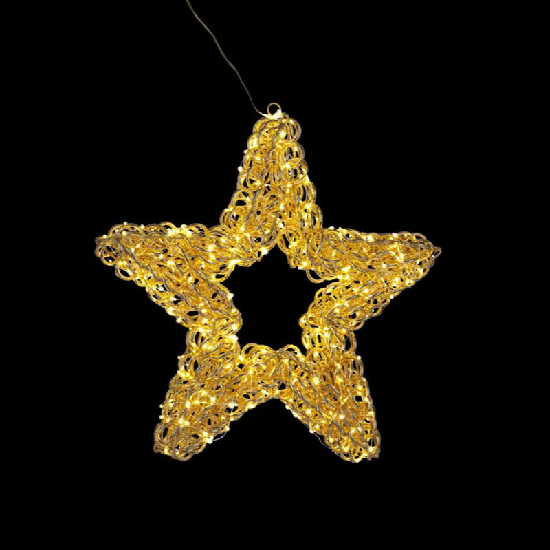 Stella luminosa oro di Natale con 500 led e alta 50 cm, perfetta come decorazione di Natale
